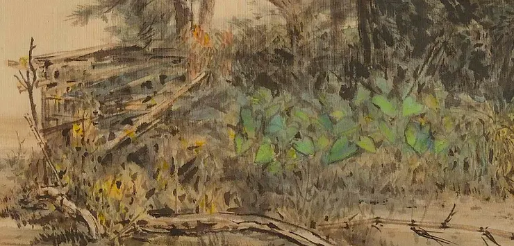 〈林間小徑〉局部－漁庫、芋頭