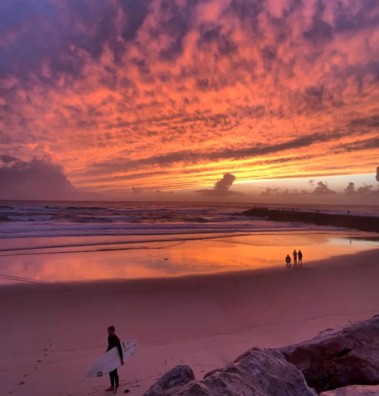 葡萄牙的 Costa da Caparica 日落