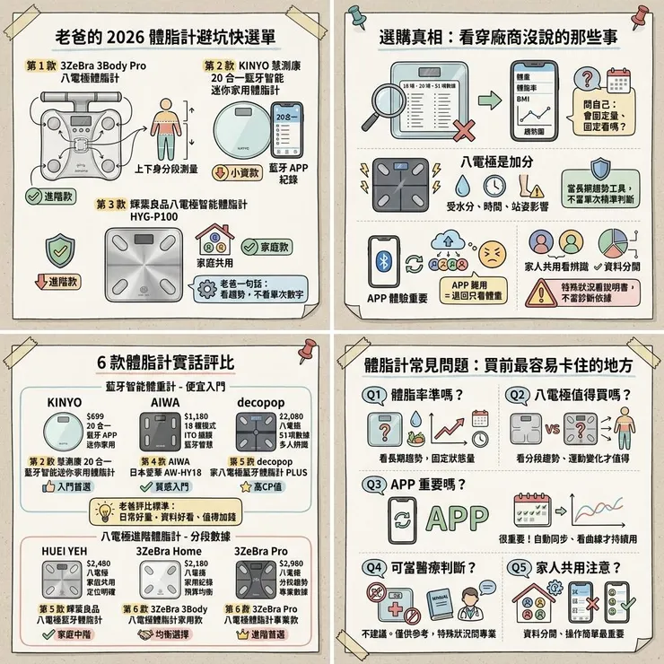 【體脂計推薦】2026 八電極真的比較準嗎？📊 Dcard、Threads 常問 6 款智能體重計