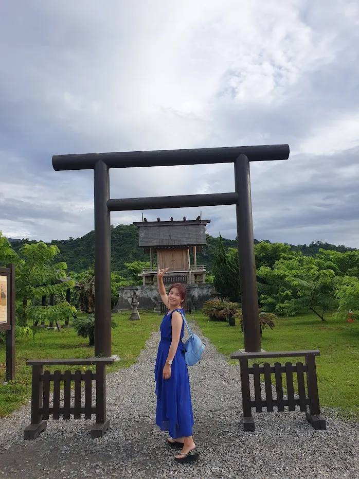 鹿野高台回程的一個神社&我妹