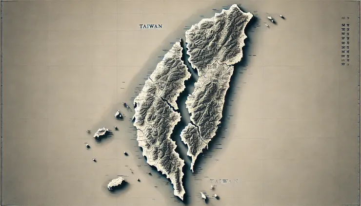 被撕裂的台灣。圖片來源：Dall-E