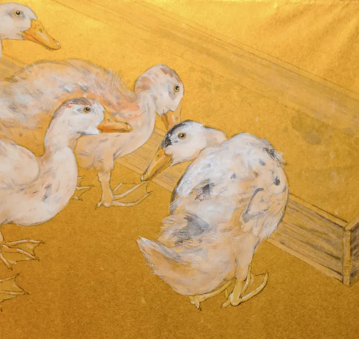 〈水邊籬下〉局部－鴨子