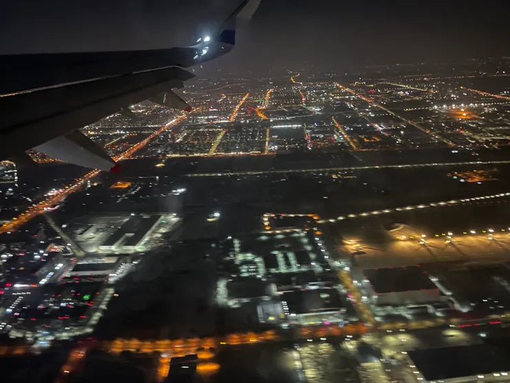 飛機上的夜景