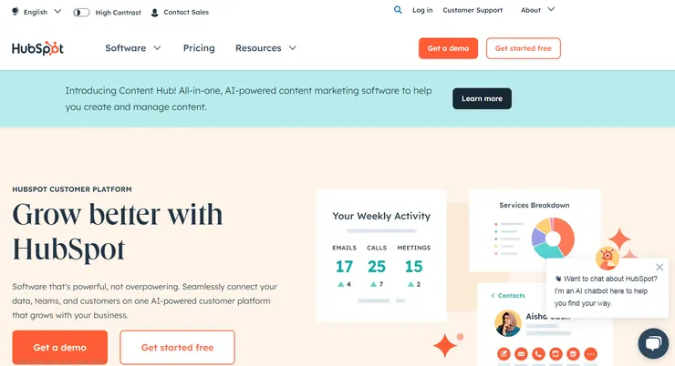 HubSpot official website