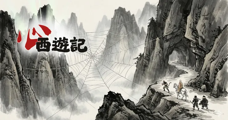 山谷深處，大霧漸散。橫跨在師徒四人面前的，不是雲煙，而是一張遮天蔽日的巨大蜘蛛網。