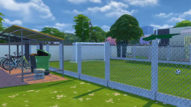 轉到球場外面了，有幾個雨棚。