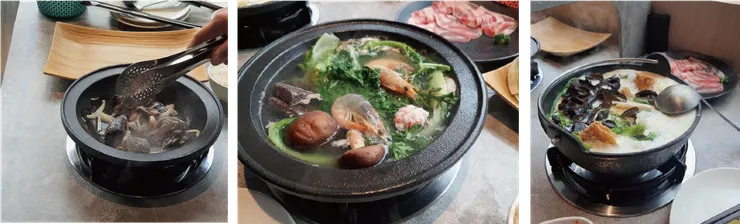 開鍋時服務人員會幫你把鍋炒熱,增加鍋底香氣,雞肉吃起來很新鮮不會柴柴的