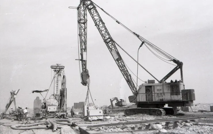 圖4 興建中的臺中港。檔號：A332410000K/0063/0110117/P2031TH