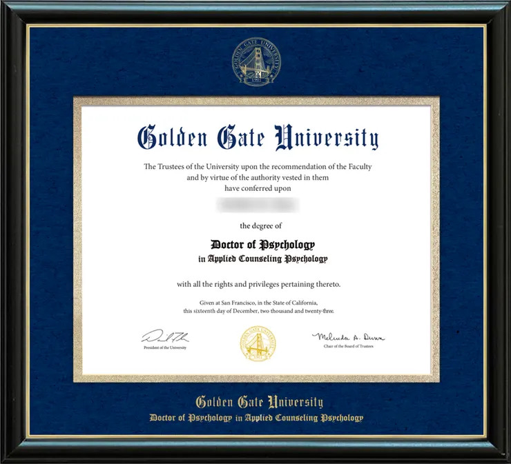 GGU博士學位憑證範本