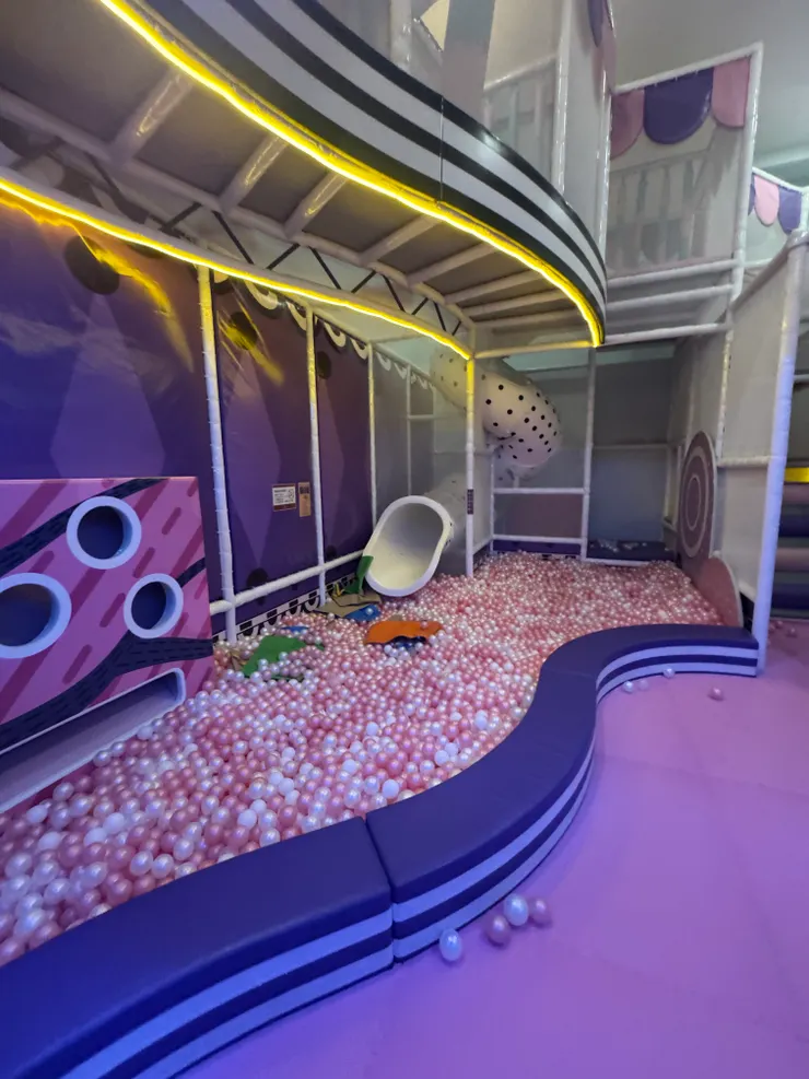 空間不是最大，但小孩還是玩到滿頭汗