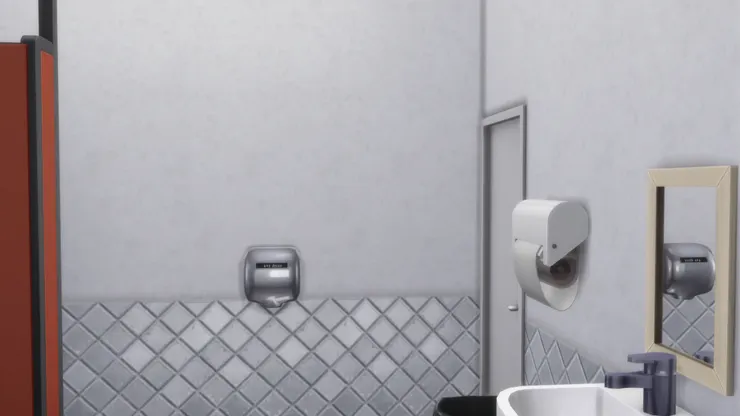 教職員洗手間很樸素,有顏色的是廁格。