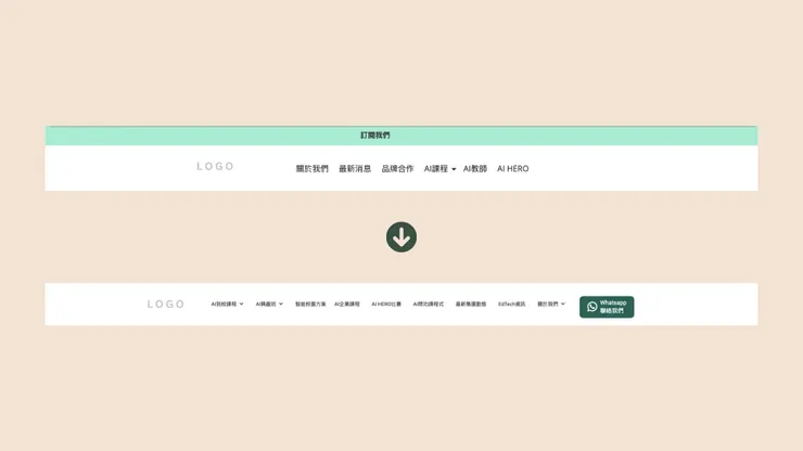我在導航欄中加入了一個顯眼的CTA按鈕，無論訪客瀏覽哪個頁面，這個按鈕都會一直保持可見，確保他們隨時能夠點擊聯繫公司。