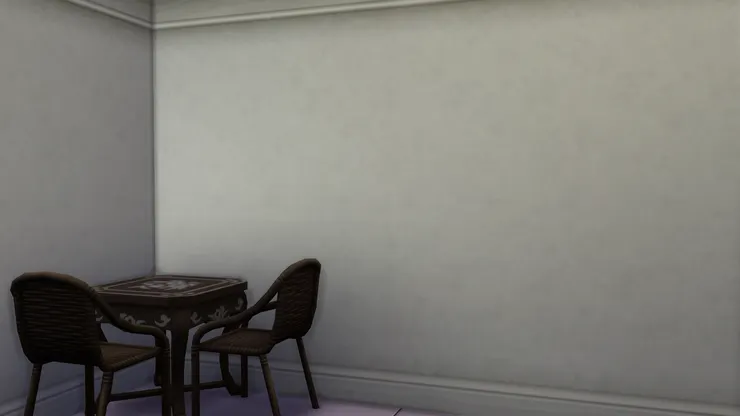 這房間沒有掛上飾物，感覺平靜不受紛擾。