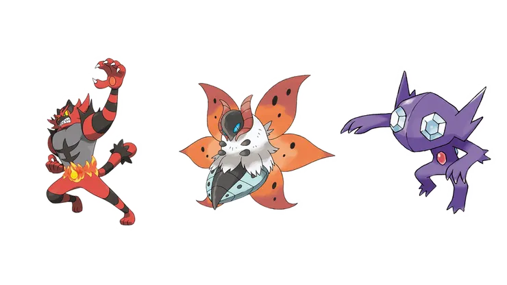 熾焰咆哮虎、火神蛾以及勾魂眼 (記住最左邊那隻爛貓,我們之後會很常看到他)