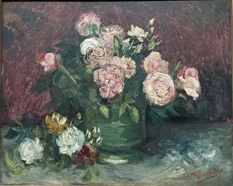 <玫瑰與牡丹>   文森梵谷  攝於《梵谷：尋光之路》展覽  富邦美術館