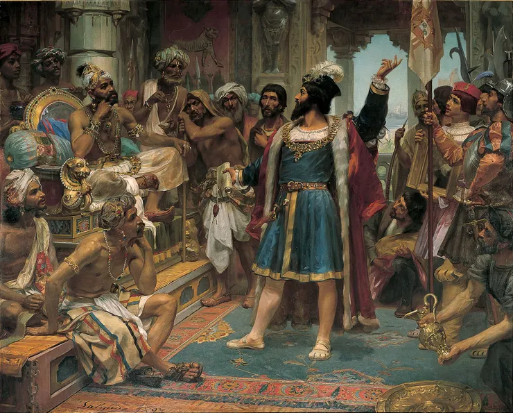 原作：Vasco da Gama before the Zamorin of Calicut (1898)