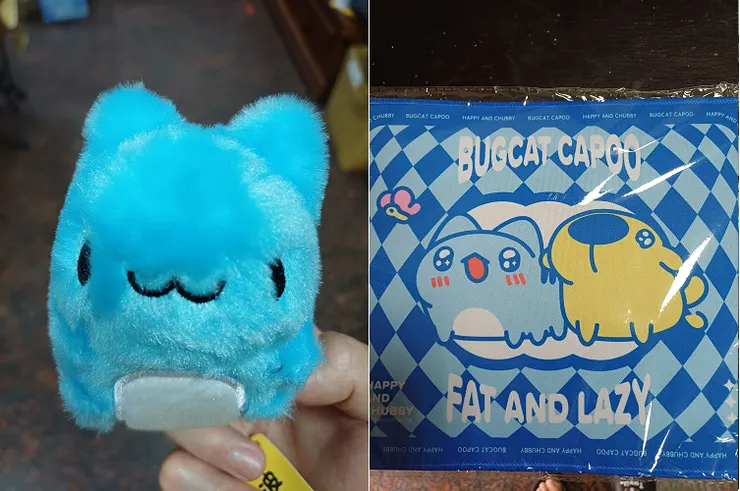 咖波的小娃娃和滑鼠墊，超可愛的。