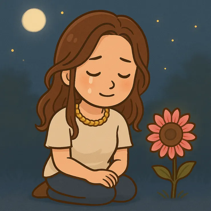 她沒有留下什麼，也沒有帶走什麼，但這朵花還在，而我剛好記得