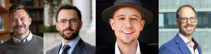 Financial shame spirals的四位作者，由左到右分別是：Gladstone, Jachimowicz, Greenberg和Galinsky