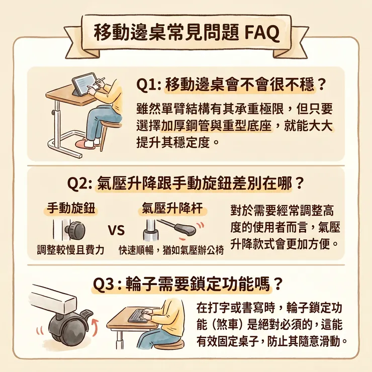 移動邊桌常見問題FAQ