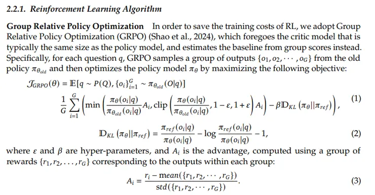 Deepseek的論文中提到強化學習的部分