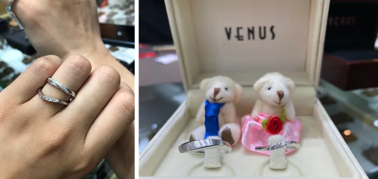 可試戴拍照,還有可愛的戒盒可以擺拍