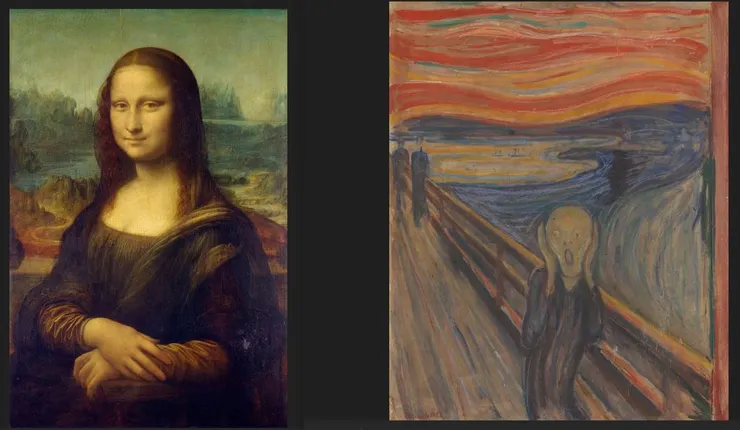達芬奇的《蒙娜麗莎》和蒙克的《尖叫》