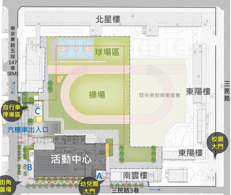 全區配置平面圖(圖自台北市政府工務局新建工程處)