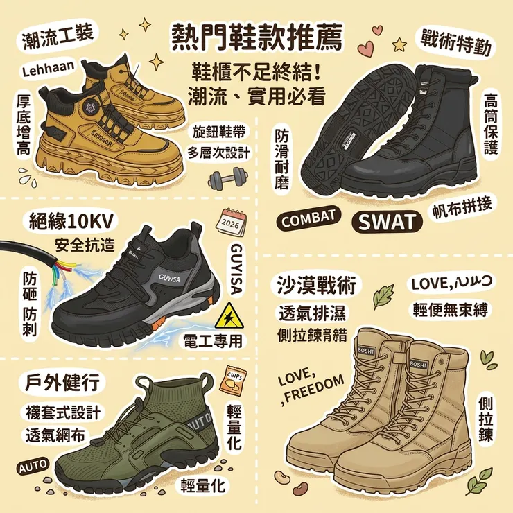 【登山靴推薦】新手爬百岳不翻船！Dcard/PTT熱議評比：初學者/防滑耐磨，男生馬丁鞋/防砸防刺電工鞋