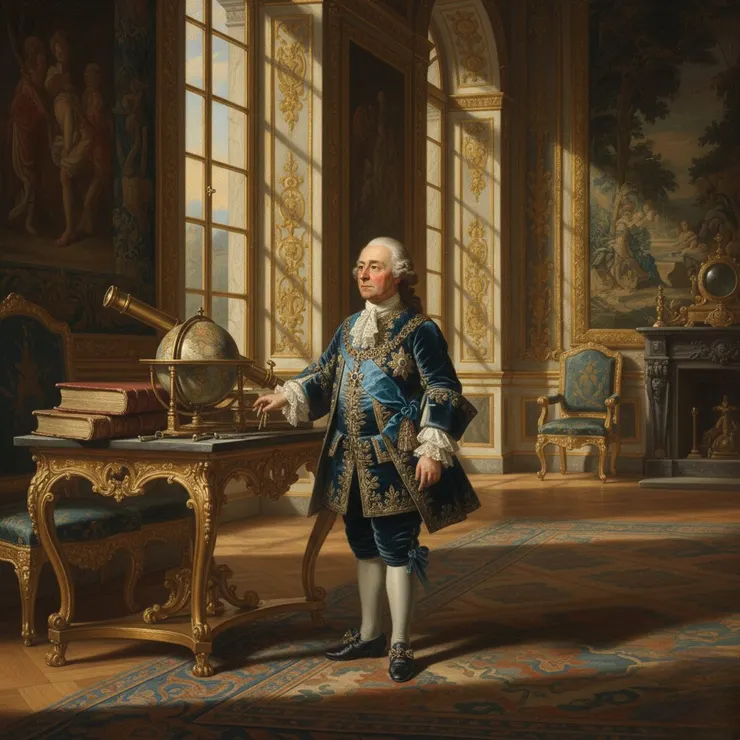 示意圖：路易十五在法國大學裡開設了物理部和機械部(來源：AI生成圖)