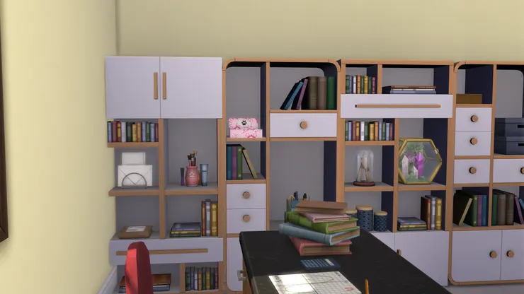 這位老師桌上參考書真多...不知是不是從旁邊的櫃子拿下來。用完記得物歸原位。