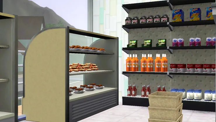 跟洗衣店不同的是這裏少一面窗戶，我覺得用來放貨架更好。