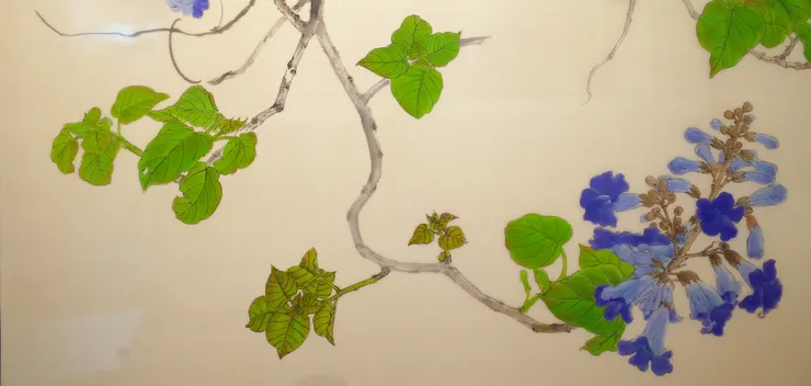  〈春律─向林玉山老師致敬／三月之晨〉局部－泡桐