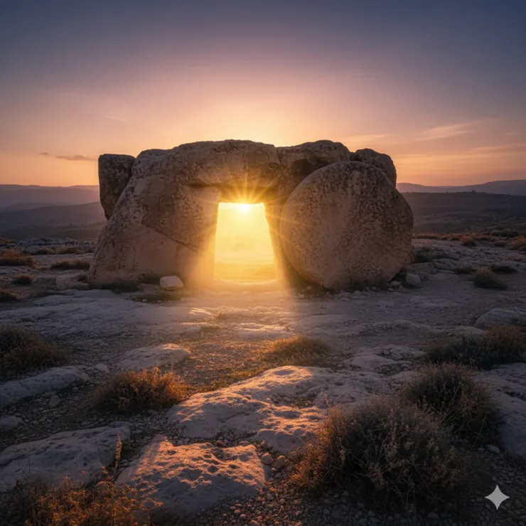 耶穌基督復活後空墳墓與清晨曙光