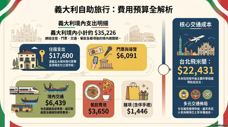 義大利花費參考圖 (台幣)