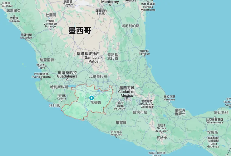 米卻肯州（Michoacán）位置