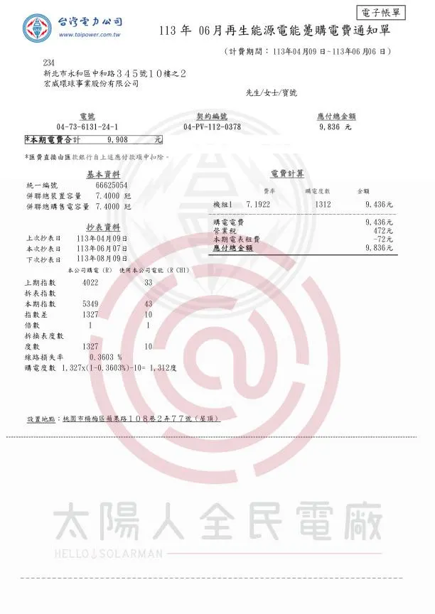 桃園天空130號電廠整廠收益
