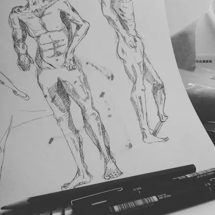 很久之前的速寫,那時迷上肌肉線條的陰影