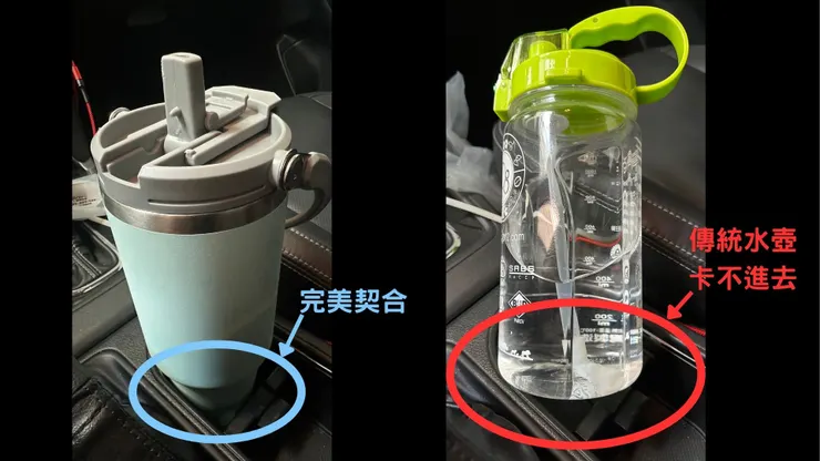 POLYWELL保溫杯可以輕鬆放入車用杯架