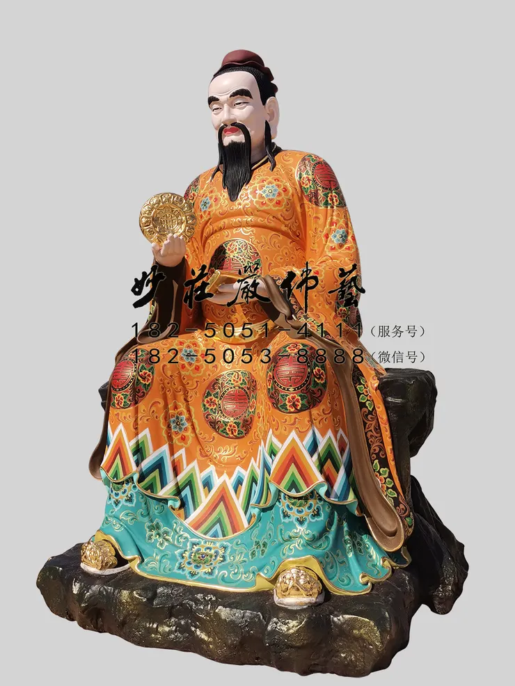 銅雕楊仙師彩繪神像右側照