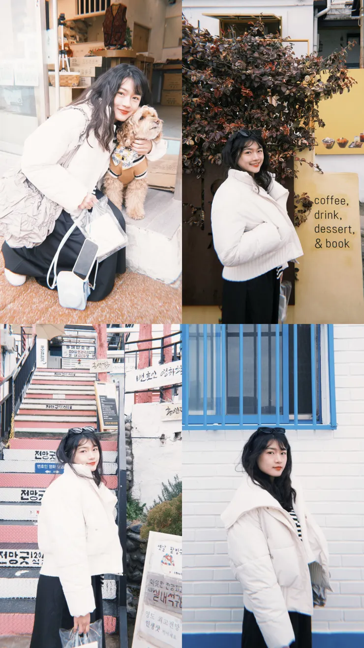 韓狗/黃色咖啡廳/粉色步道/藍色鐵窗/photo by W