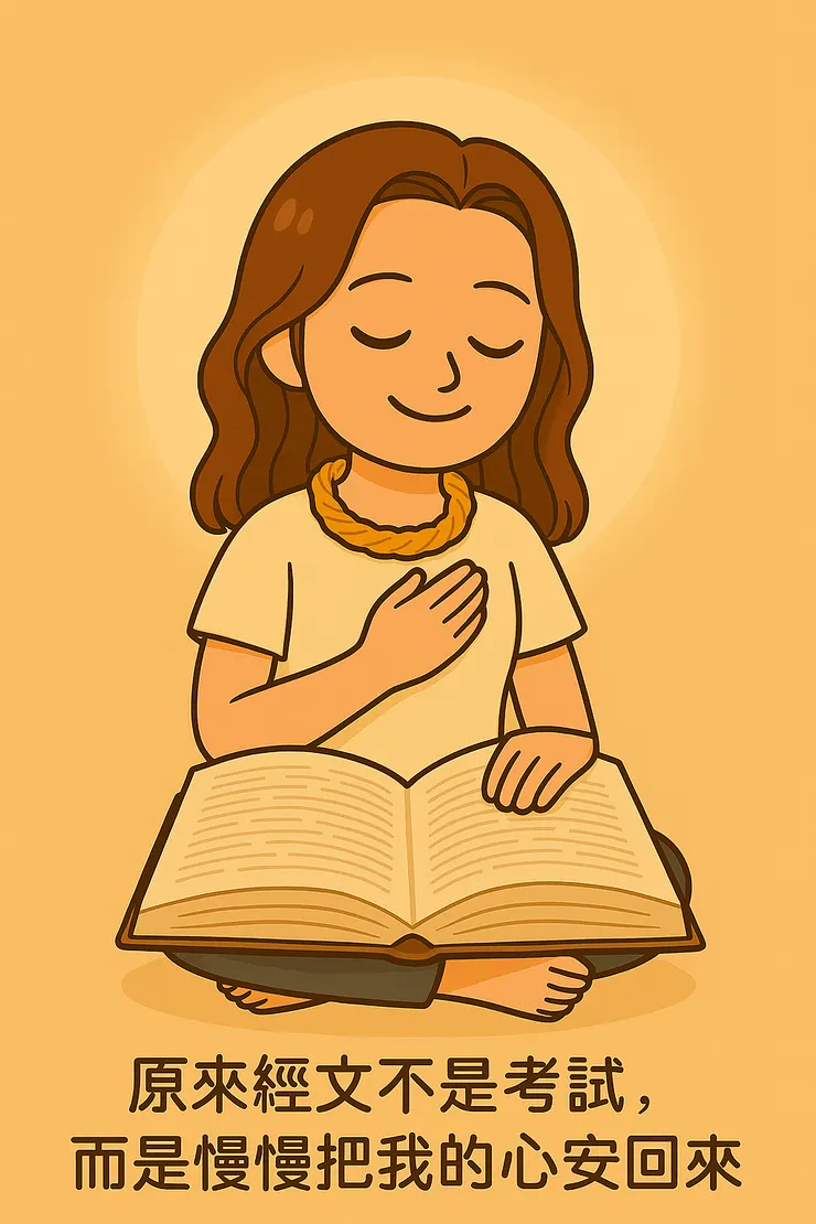 原來經文不是考試，而是一次又一次，溫柔地把我的心安定下來。