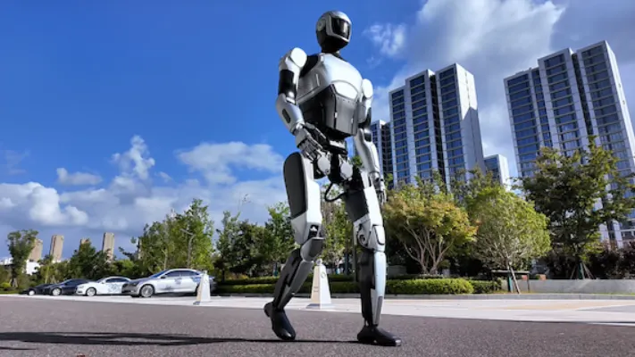 NAVIAI-I3 沿路行走。圖片:浙江人形機器人創新中心