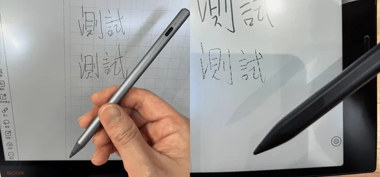InkSense手寫筆似乎可以在Tab X C上使用(左),InkSpire手寫筆在Go7上則有些問題(右)