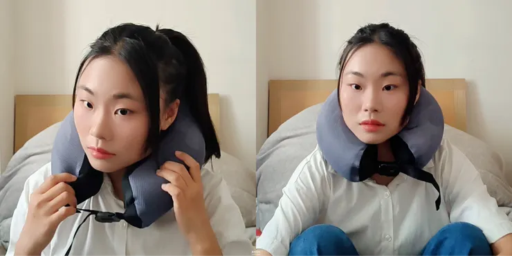 劇迷在家追劇 UNO® Knit織麻頸枕環繞在脖子上