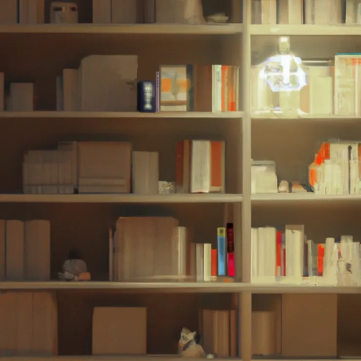 書架上，書籍種類繁多，可稱為「聯合國」。