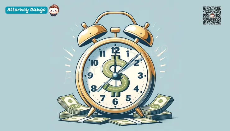 Cartoon Clock with Money