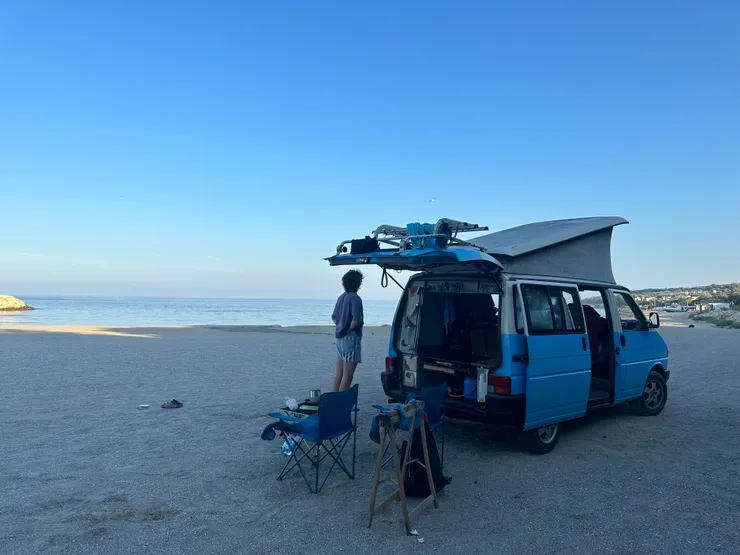 Me and 安東 and 小藍 到黑海啦！