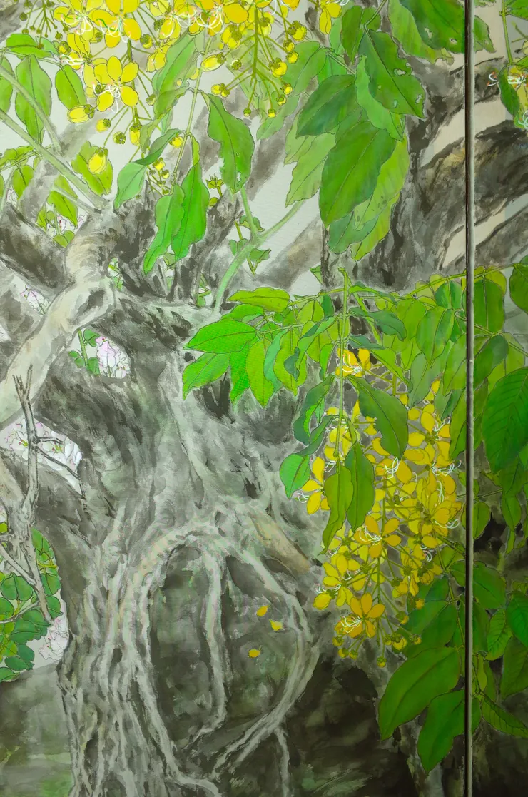 〈黃山谷詩意〉局部－阿勃勒