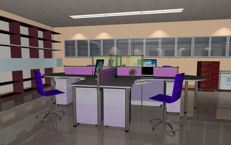 對我來說置物空間很重要,所以有一排的掛牆櫃和大型文件架。